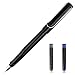 Dyaucwpo Penna Stilografica con Pennino Fine, Impugnatura Ergonomica e Pennino in Acciaio lucido Misura EF, Stilografiche Include 2 Cartuccia (Blue, Nero), per Ufficio Scrittura, Destrimani