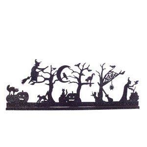 Large Metal Tealight Screen Halloween Decoration - Spooky Scene