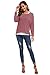 UGET Women's Oversized Baggy Tops Off Shoulder Loose Fitting Pullover Casual Blouse T-Shirt Sweater Long Batwing Sleeve X-Large Purple Red
