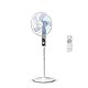 Rowenta Turbo Silence Standventilator, nur 35 dB(A) im Silent Night-Modus, energiesparend, 12 Geschwindigkeiten, digitaler LED-Bildschirm, Timer, Fernbedienung, Weiß, VU5650F0