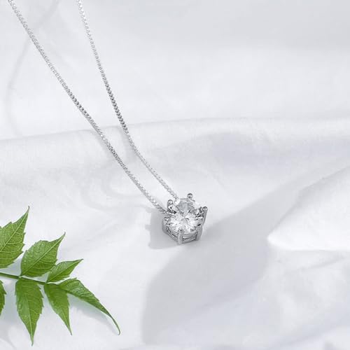 Collier pendentif diamant 2.0ct en argent S925 pour un éclat d'exception