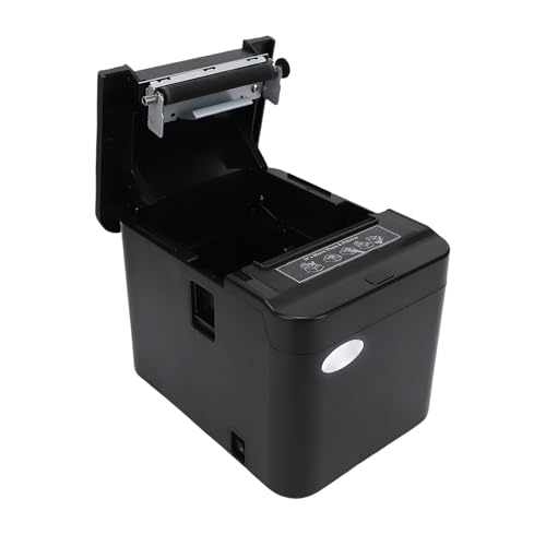 Bisofice Bondrucker 80mm unterstützt Zweifarbiger Druck, USB + LAN, 120 mm/s, Thermodrucker Belegdrucker unterstützt ESC/POS, POS Drucker mit Automatisches Schneiden, Schwarz