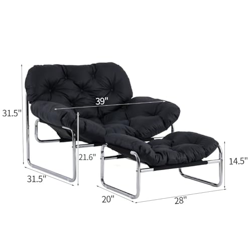 Sillón plegable cuero color gris miniatura 3