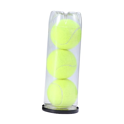 POPETPOP 6Pcs Regular Duty Tennis Balls for Practice and Pet Dogs High Visibility Yellow for Training Machines and Courts Durable with Strong Elastic Seams