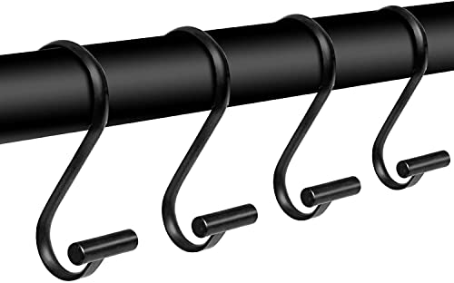 Baoswi Paquete de 14 ganchos de metal para cortina de ducha, anillos de cortina de ducha a prueba de óxido para baño, ganchos decorativos de cortina de ducha para barra de ducha Cover