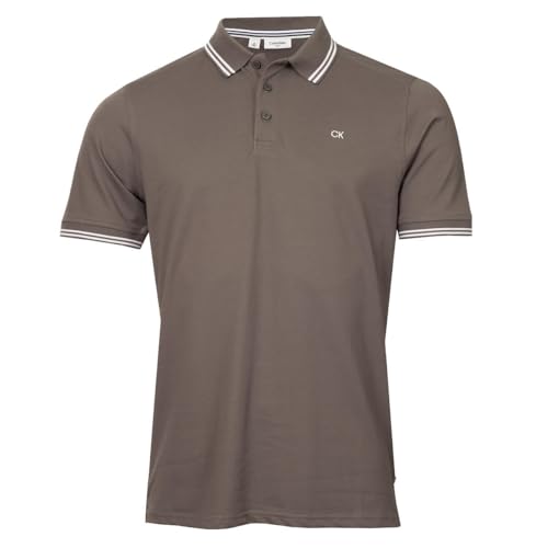 Calvin Klein Mens Campus Tipped Polo Shirt - Slate Tipped - M