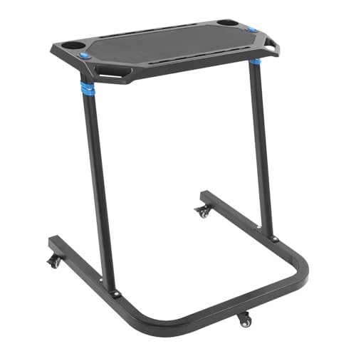 Mesa de entrenamiento con ruedas bloqueables, altura regulable, escritorio con superficie de trabajo de goma antideslizante