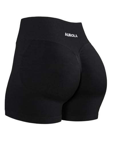 AUROLA Influence Collection Workout Shorts for Women,No Roll Up New Scrunch SeamlessGym Short-3.5