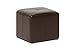 Baxton Studio ST-20-brown-ottoman Lave Cube Shaped Brown Bonded Leather Ottoman, Small