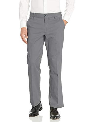 IZOD Men's Advantage Performance Flat Front Classic Fit Chino Pant, Legacy Smoked Pearl, 34W X 30L