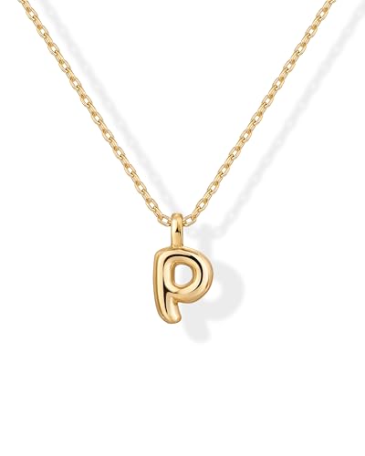 PAVOI Chunky Initial Letter Alphabet Bubble Pendant Necklace