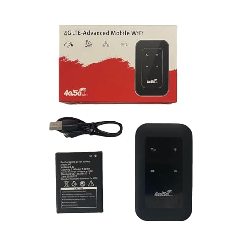 All Network Portable WiFi, Portable 4G/5G WiFi Router - 10 Users Sharing & Low-Latency & Large Battery (Black)