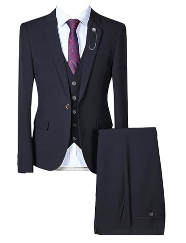 Costume Homme 3 Pièces Ajusté : Veste Formelle, Gilet et Pantalon de Bal