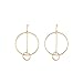 Aeici Boucle D'Oreille Plaqué Or Boucle D'Oreille Pour Les Femmes Double Creux Rond Or 50X34 MM
