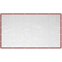 Commercial Grade Waterproof Clear Awning, Heavy Duty Vinyl Clear PVC, 8x16 Feet Thick Tear Resistant Curtain Enclosure Patio Roll Up Enclosure with Grommets for Tents Awnings Canopies etc