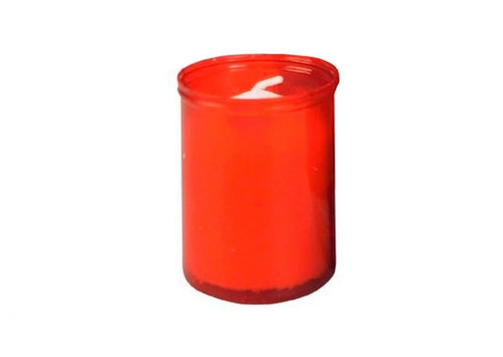 Pack de 72 velones Rojos pequeños votivo duracion 24 Horas velon votivo liturgico Cementerio e Iglesias