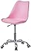 Krzesło fryzjerskie tulipan obrotowe krzesło wysokość regulowana biuro komputer krzesło plastikowe krzesła biurkowe z poduszką ze skóry PU dom biuro meble (kolor: różowy)
