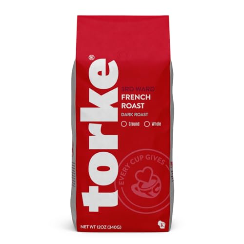Torke 3rd Ward French Roast Whole Bean Coffee – Dark Roast Gourmet, 12 oz Bag – Bold & Smoky Flavor – Perfect for Home or Office Brewing – Includes Surprise Mystery Gift by SUPERDEALS