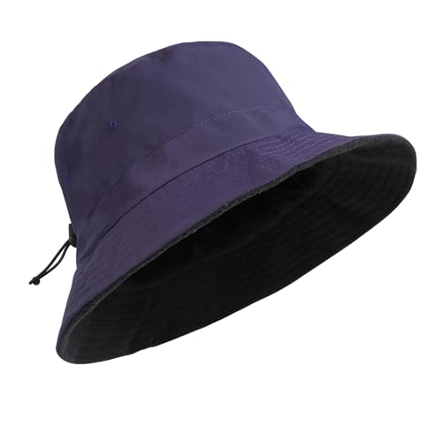 TAGVO XXL Sombrero de Pescador Impermeable Mujer Hombre Cabezas Grandes Gorra de Pescador con Forro Polar Cálidos Reversible Sombreros Cubo Bucket Hat Plegables para Senderismo Camping