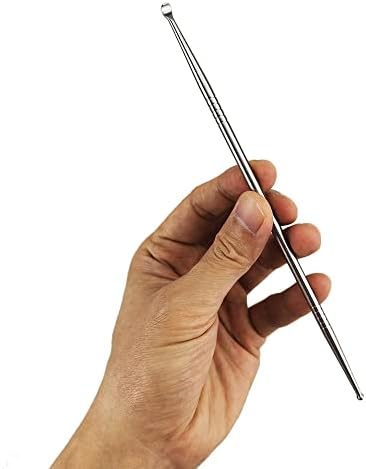 Melleco 2 pcs 7″ Long Heavy Duty Tonsil Stone Remover Pick Tonsillolith Stone extracting Tool Stainless Steel Oral Cleaner Get Rid of Bad Breath +10 Silicone Caps