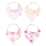 Copper Pearl Bebé Bandana Baba baberos para el babeo Y dentición paquete de 4 Set de regalo para niñas “Junio