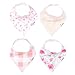 Baby Bandana Drool Bibs for Drooling and Teething 4 Pack Gift Set For Girls “June” by Copper Pearl