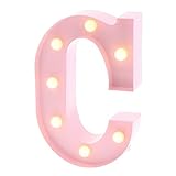 Barnyard Designs Metal Marquee Letter C Light Up Wall Initial Nursery Letter, Home and Event Decoration 9
