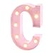 Barnyard Designs Metal Marquee Letter C Light Up Wall Initial Nursery Letter, Home and Event Decoration 9" (Baby Pink)