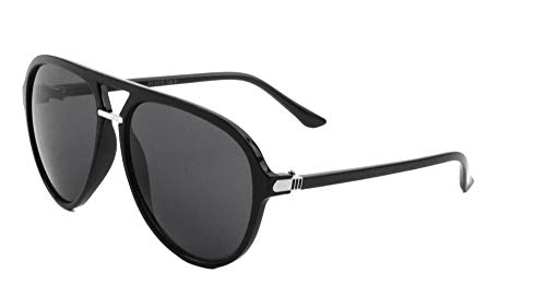 Flat Top & Lens Straight Bridge Thin Temple Modern Rounded Aviator Sunglasses AV-5419