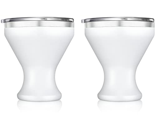 Jillmo Martini Glasses, Insulated Margarita Glasses, Set Of 2, White #TOP21