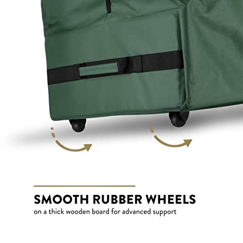 Zober Premium Rolling Large Christmas Tree Storage Bag- Fits Upto 7.5Ft. Artificial Disassembled Trees, Durable Handles&Wheels For Easy Carry And Transport, Tear Proof 600D Oxford Duffle Bag, Green #TOP2
