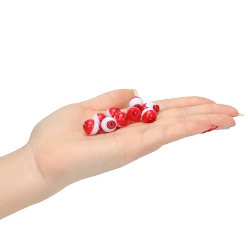 Image of Coopay 15pcs-50pcs /lot Fishing Bobbers Floats Set Hard ABS Snap on Red /White Float Bobbers Push Button Round Buoy Floats Fishing Tackle Accessories Size: 0.5 /1 /1.25 /1.5 /2 Inch