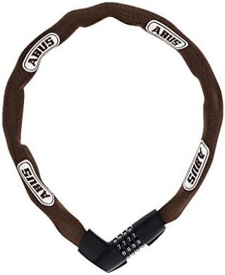 ABUS Cerradura de cadena Tresor 1385 - Cerradura de combinación de acero templado - Cadena cuadrada de 7 mm de grosor - Nivel de seguridad 7 - 85 cm - Marrón