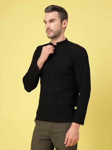 Image of Rigo Printed Casual T-Shirts for Men | Waffle Knit Solid T-Shirt for Men | Full Sleeves T-Shirts for Men