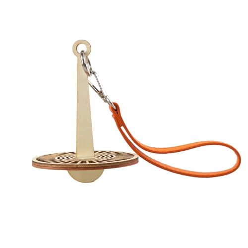 Portable Wrist Yarn Holder - Orange Twizzling Yarn Organizer with Leather Wristband and Wooden Stand, Ideal Knitting Supplies & Crocheting Gift for Craft Enthusiasts