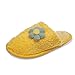 Pantuflas decoradas cálidamente Femenino Flower Cerrado - Zapatos coloreados de los pies Zapatos femeninos Zapatillas Monstruo (Yellow, 38)
