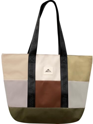 AREFFA Large Tote Bag for Women, Designer-Inspired Colorblock Shoulder Bag, Stylish Travel Handbag