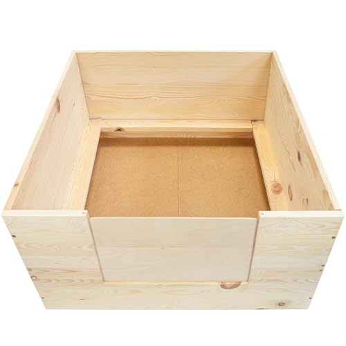 Schecker Welpen - Wurfkiste - Wurfbox - Welpenbox aus hochwertigem Naturholz 80x 80 x 38 cm