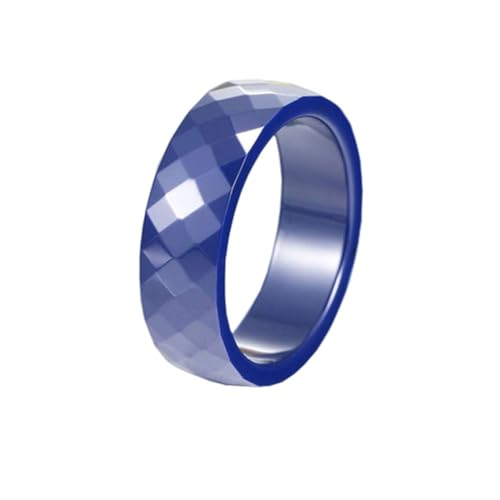 Image of PAMTIER Unisex Ceramic 6mm Multi-Faceted Rhombic Cut Classic Plain Ring | Comfort Fit, Dainty Engagement Wedding Band