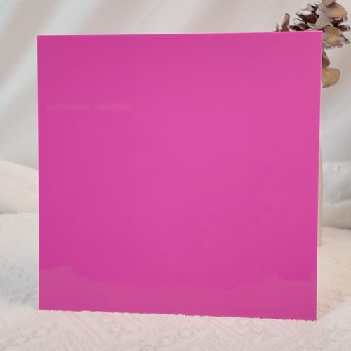 Image of 2pcs Pastel Cell Cast Acrylic Sheets Raspberry Pink 1 /8inch (3mm) 11.75x11.75 300x300mm Glossy Matte Laserable Plexiglass Sheets Plasitc Board for Laser Cutting Engraving DIY Project Craft Sign