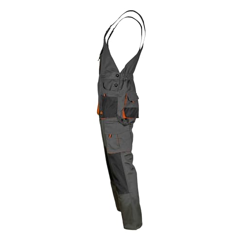Latzhose Arbeitshose graphit 270g/m2 CLASSIC Handwerker KFZ Gärtner Mechaniker, Grau, 52
