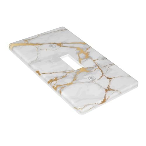 Placa de pared estilo mármol blanco dorado para interruptor de baño y cocina moderna 4
