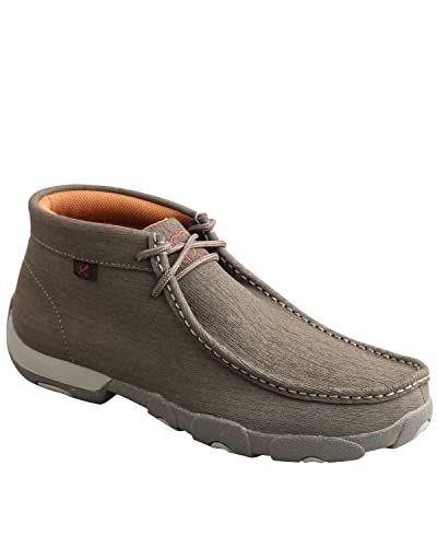 Twisted X Men's Chukka Driving Mocs - Handcrafted Full-Grain Leather Chukka Shoes For Men With Cellstretch Comfort Technology, Dark Grey & Grey, 13 M #TOP2