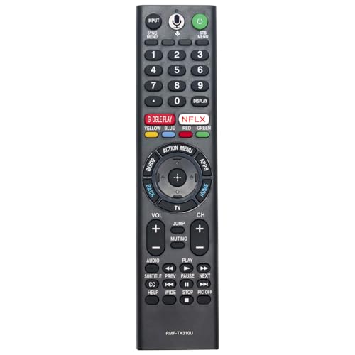 RMF-TX310U RMFTX310U - Mando a distancia para Sony Bravia TV XBR-65A8G XBR-55A8G KD-75X780F KD-65X750F KD-55X750F KD-49X750F KD-43X750F XBR-70X830F XBR-60. X830F XBR-75X800G XBR-65X800G XBR-55X800G