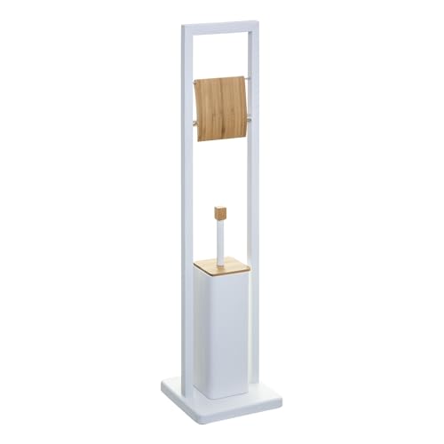 Portarrollos con escobillero Well Home Natureo color blanco 2