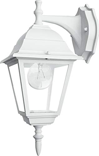 F.A.N. EUROPE Lighting LANT-ROMA/AP1B BCO iluminación al aire libre Outdoor wall lighting Blanco E27 40 W Halógeno - Iluminación al aire libre (Outdoor wall lighting, Blanco, Aluminio, IP43, 1 bombilla(s), E27)