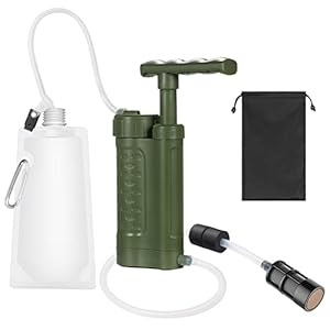 Tidyard Waterfilter, waterfilterpomp, waterfiltersysteem, waterfilter, draagbare survivaluitrusting voor buitengebruik, voor de bereidheid van het gezin, kamperen, wandelen, noodgevallen