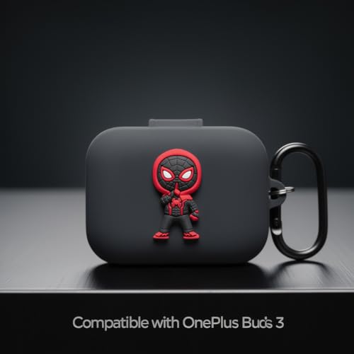 Image of Kapture Soft Silicone Case Compatible with Oneplus Buds 3 Cover, oneplus Buds 3 case Cover with Hook, oneplus Earbuds 3 case Cover with Silicone 360 Protection Dust-Proof Shockproof (SPD-M)