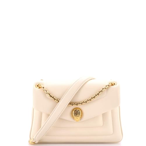 Pre-Loved Serpenti Reverse Shoulder Bag Leather Small, Neutral