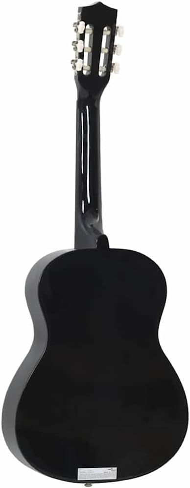 8 Piece Classical Guitar Beginner Set, Black 3/4 Size 36" Basswood Nylon String Kit for Students, Amateurs, Gifts